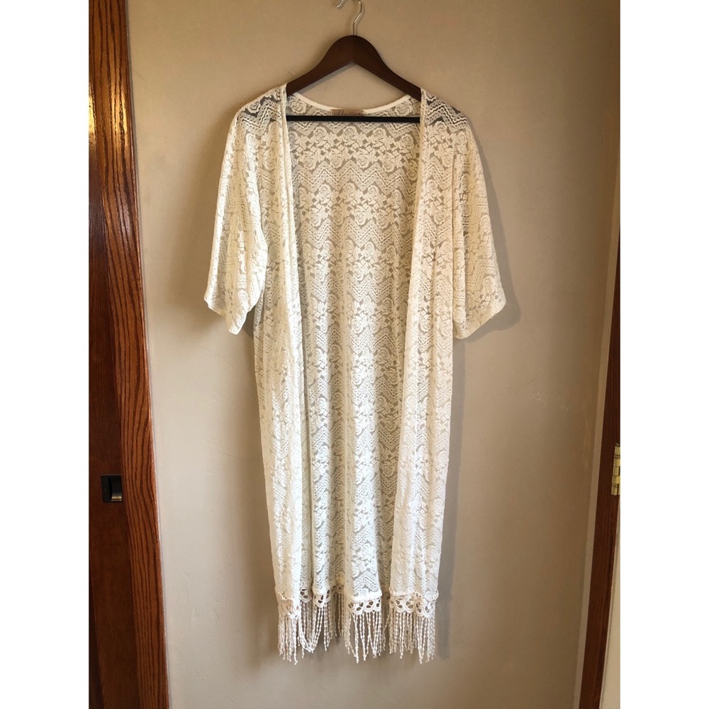 Knee Length Lace Cardigan/ Cover Up